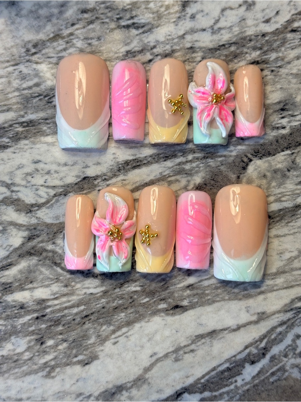 Summer beach nails